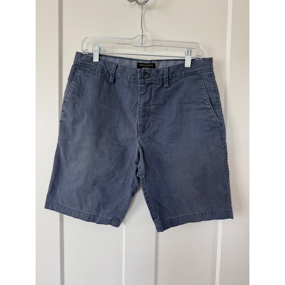 Banana Republic Aiden Slim Fit Chino Shorts Mens 31 Navy Blue Cotton Casual
